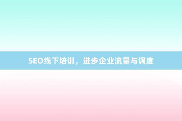 SEO线下培训，进步企业流量与调度