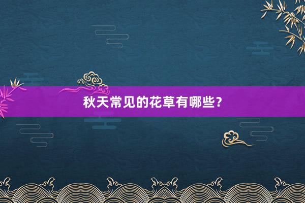 秋天常见的花草有哪些？