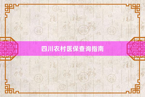 四川农村医保查询指南