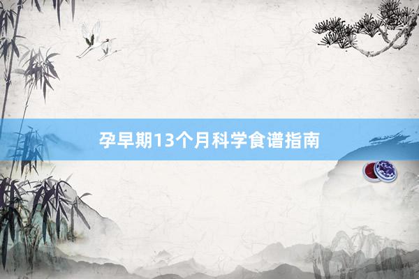 孕早期13个月科学食谱指南